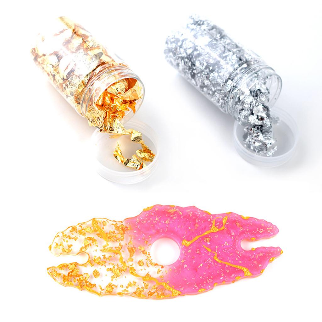 Gold Foil Flakes - 6Pcs Gold Foil Flakes Paper Nail