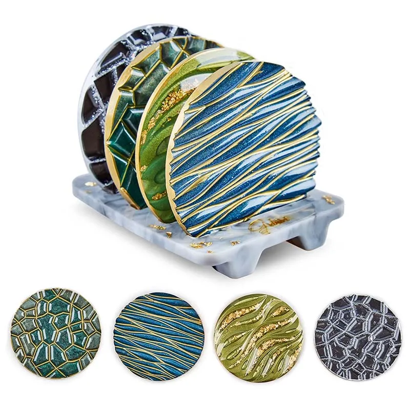 DIY Crystal Epoxy Mold Wave Di - Coaster Mold Round ulasan dan harga