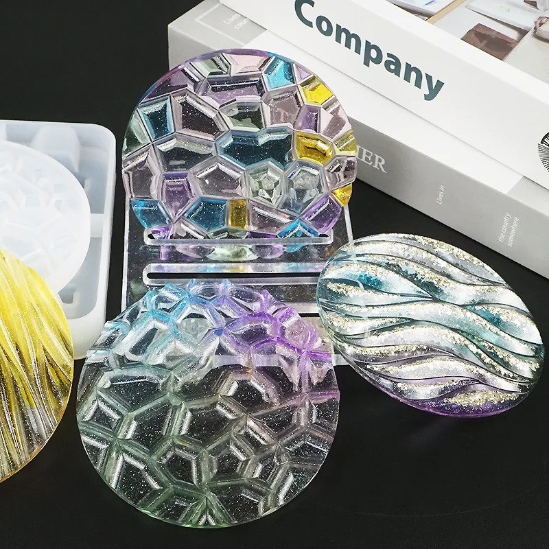 DIY Crystal Epoxy Mold Wave Di - Coaster Mold Round ulasan dan harga