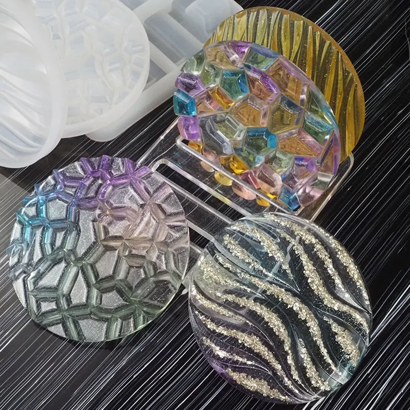 DIY Crystal Epoxy Mold Wave Di - Coaster Mold Round ulasan dan harga