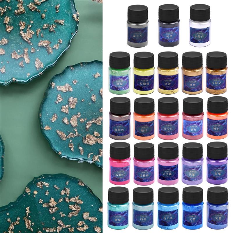 24Colors Epoxy Resin Dye Mica  - Resin Pigment Set ulasan dan harga