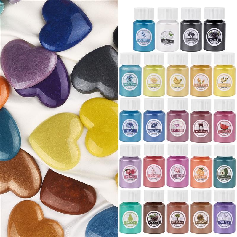 24Colors Epoxy Resin Dye Mica  - Resin Pigment Set ulasan dan harga